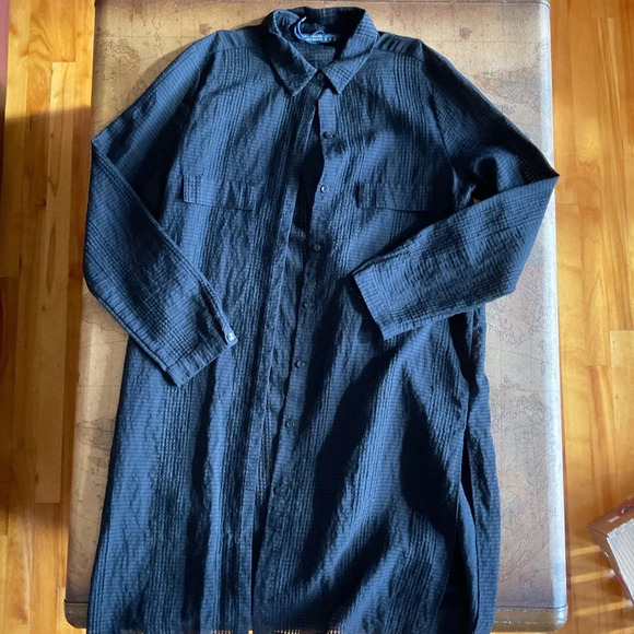 ZARA Basic, Black lace long shirt, size medium - Picture 2 of 8